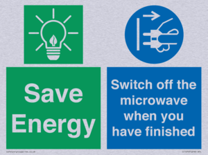 Save energy. Switch off the microwave when you have finished
